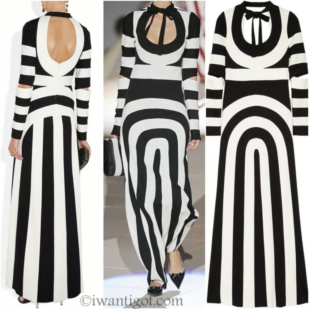 Marc Jacobs Panel Striped Brown Maxi Dress Runway